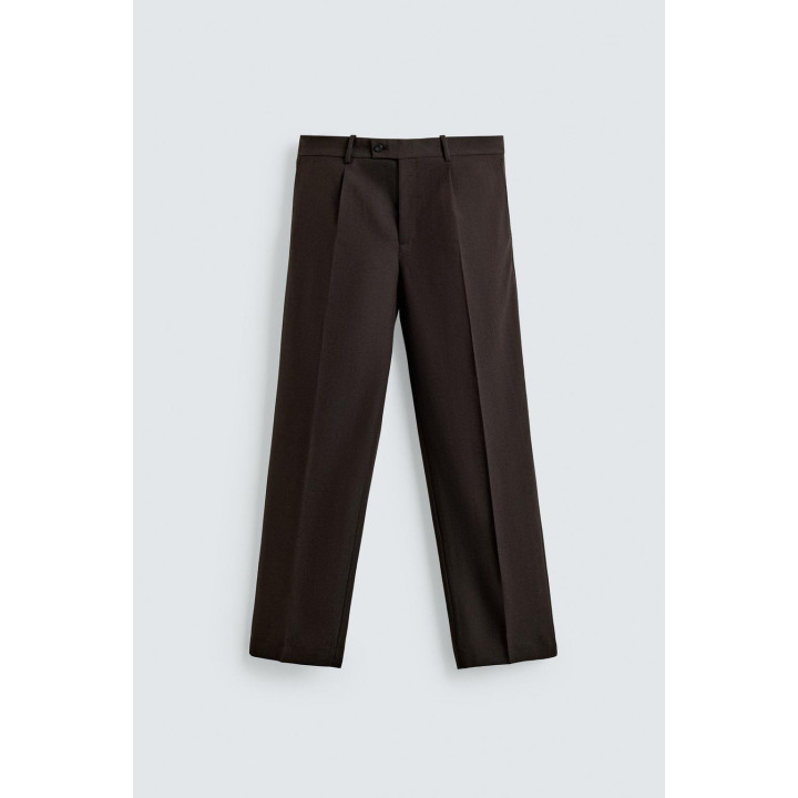 БРЮКИ ИЗ 100% ШЕРСТИ С ЗАЩИПАМИ