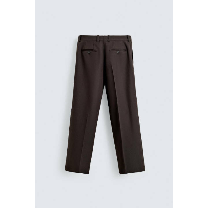 БРЮКИ ИЗ 100% ШЕРСТИ С ЗАЩИПАМИ