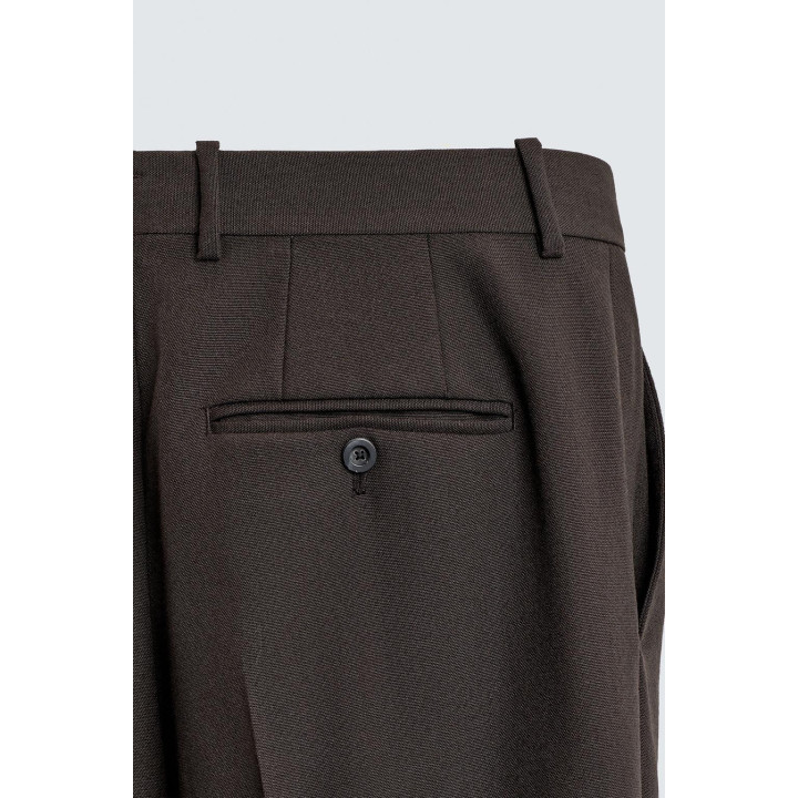 БРЮКИ ИЗ 100% ШЕРСТИ С ЗАЩИПАМИ