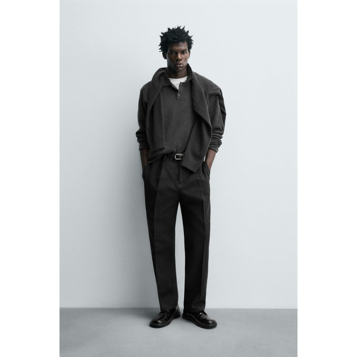 БРЮКИ ИЗ ХЛОПКА И ШЕРСТИ С РЕЛЬЕФНЫМ УЗОРОМ — LIMITED EDITION