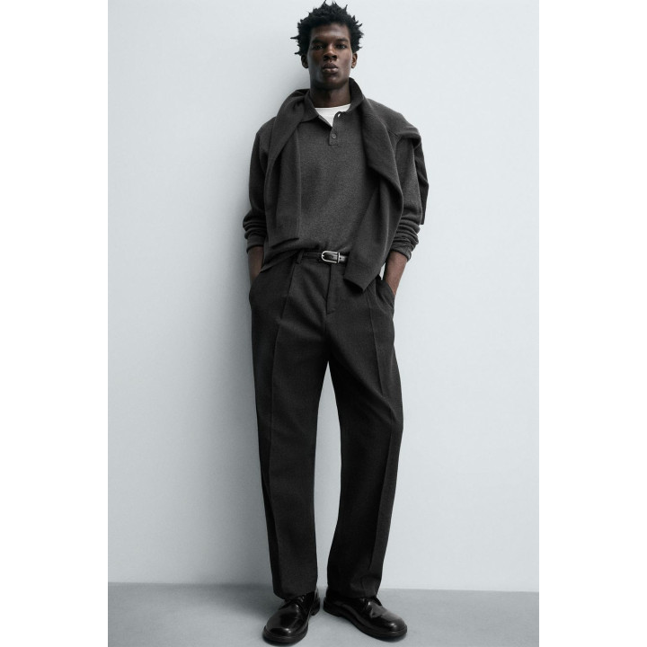 БРЮКИ ИЗ ХЛОПКА И ШЕРСТИ С РЕЛЬЕФНЫМ УЗОРОМ — LIMITED EDITION