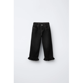 ДЖИНСЫ-КЮЛОТЫ С ОБОРОЧНЫМ НИЗОМ