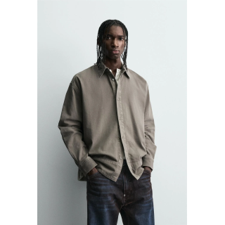 ДЖИНСОВАЯ РУБАШКА С ЭФФЕКТОМ ПОТЕРТОСТИ