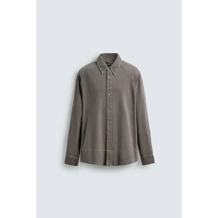 ДЖИНСОВАЯ РУБАШКА С ЭФФЕКТОМ ПОТЕРТОСТИ