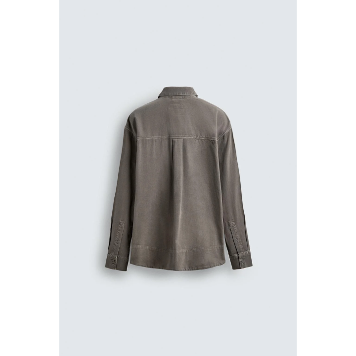 ДЖИНСОВАЯ РУБАШКА С ЭФФЕКТОМ ПОТЕРТОСТИ