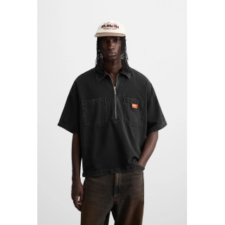 ДЖИНСОВАЯ РУБАШКА-ПОЛО НА МОЛНИИ