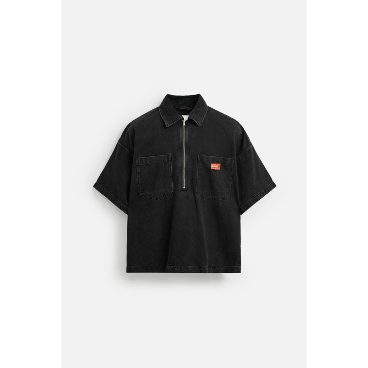 ДЖИНСОВАЯ РУБАШКА-ПОЛО НА МОЛНИИ