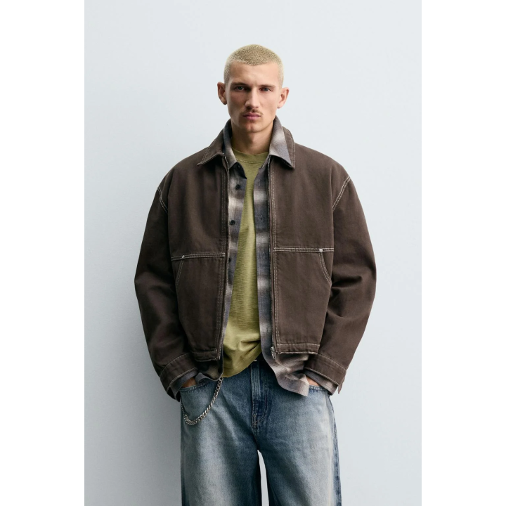 Куртка с контрастным текстурным узором