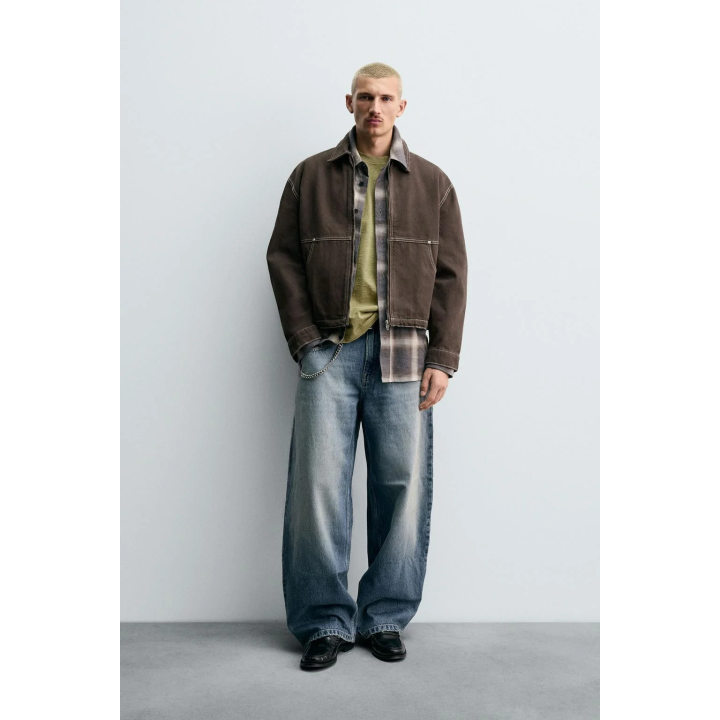 Куртка с контрастным текстурным узором