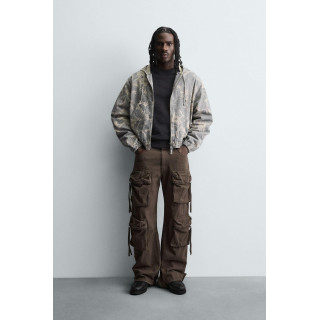 Джинсовый куртка с абстрактным принтом