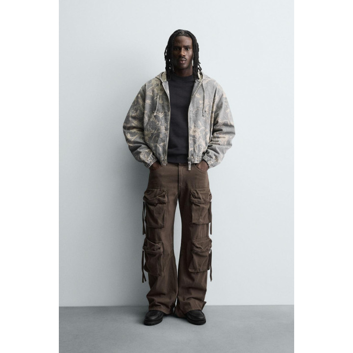 Джинсовый куртка с абстрактным принтом