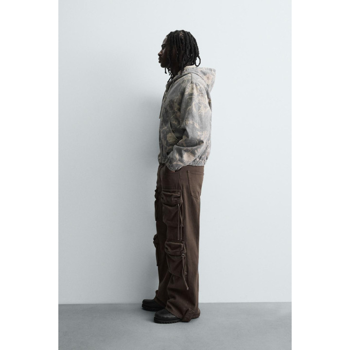 Джинсовый куртка с абстрактным принтом