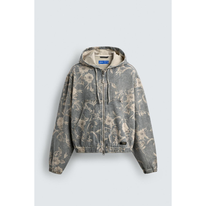 Джинсовый куртка с абстрактным принтом