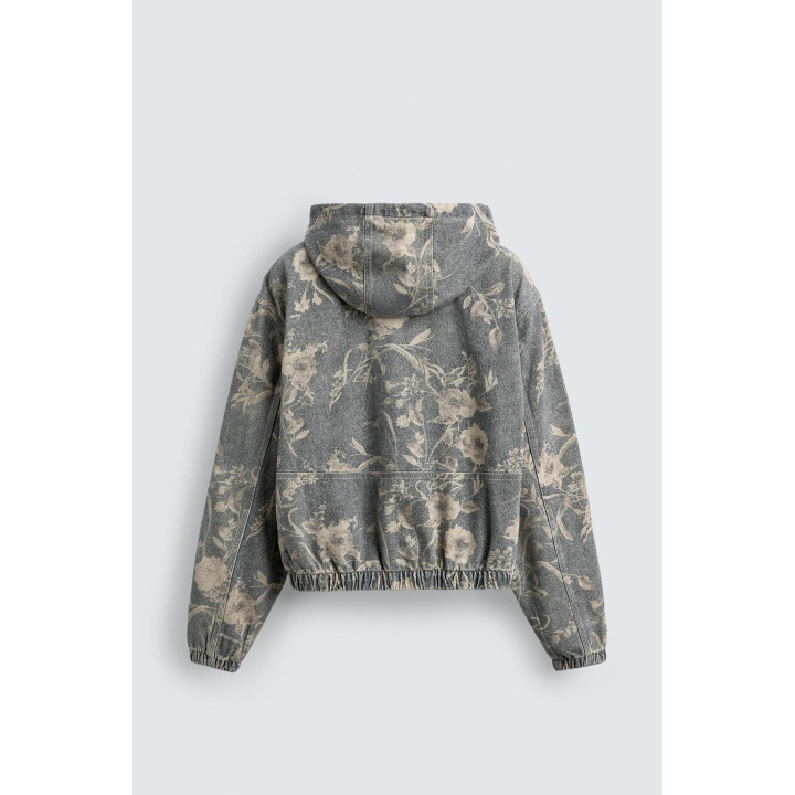 Джинсовый куртка с абстрактным принтом
