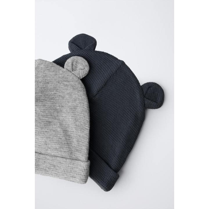 НАБОР ИЗ ДВУХ ШАПОК WAFFLE С УШКАМИ