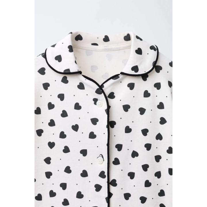 3–6 ЛЕТ/ПИЖАМА С ПРИНТОМ «СЕРДЦА»