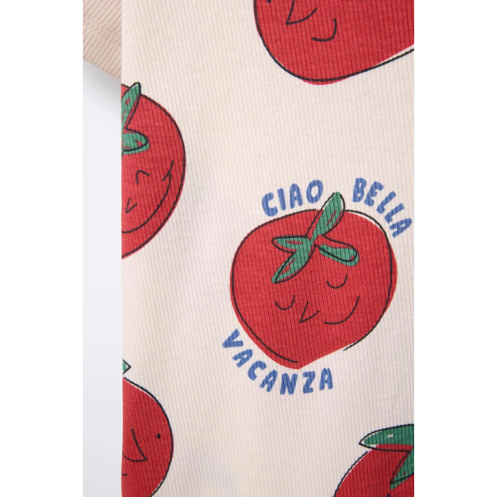 Комбинезон для сна с короткими рукавами и принтом помидора, 1-18 месяцев
