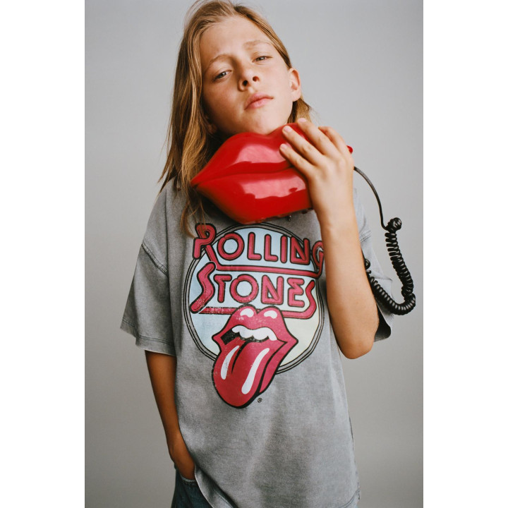 ФУТБОЛКА С ЭФФЕКТОМ СТИРКИ ROLLING STONES ©