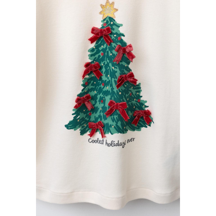 Пижама с принтом деревьев на бархатной ленте для возраста 6-14 лет