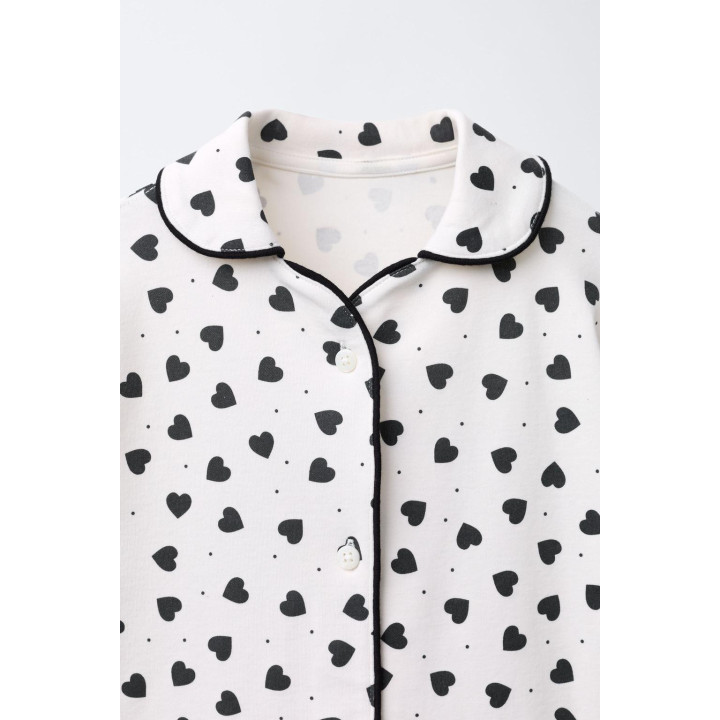 6-14 ЛЕТ/ПИЖАМА С ПРИНТОМ «СЕРДЦА»