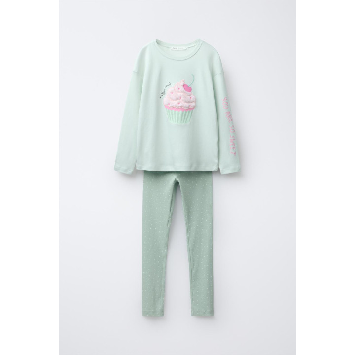 6-14 ЛЕТ/ПИЖАМА С ПРИНТОМ «ТОРТ С МЕХОМ»