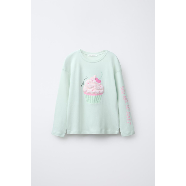 6-14 ЛЕТ/ПИЖАМА С ПРИНТОМ «ТОРТ С МЕХОМ»