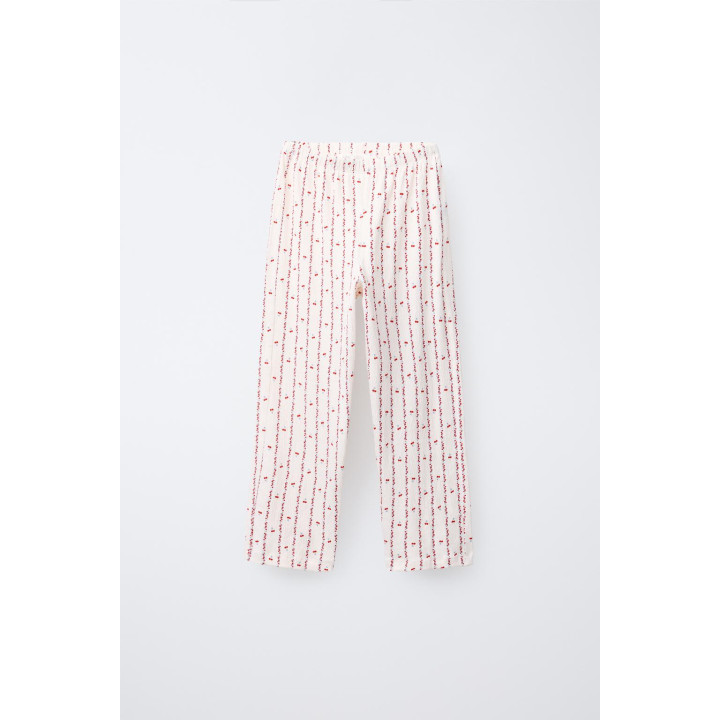 6-14 ЛЕТ/ПИЖАМА: РУБАШКА И БРЮКИ С ПРИНТОМ «ВИШНИ И ЦВЕТЫ»