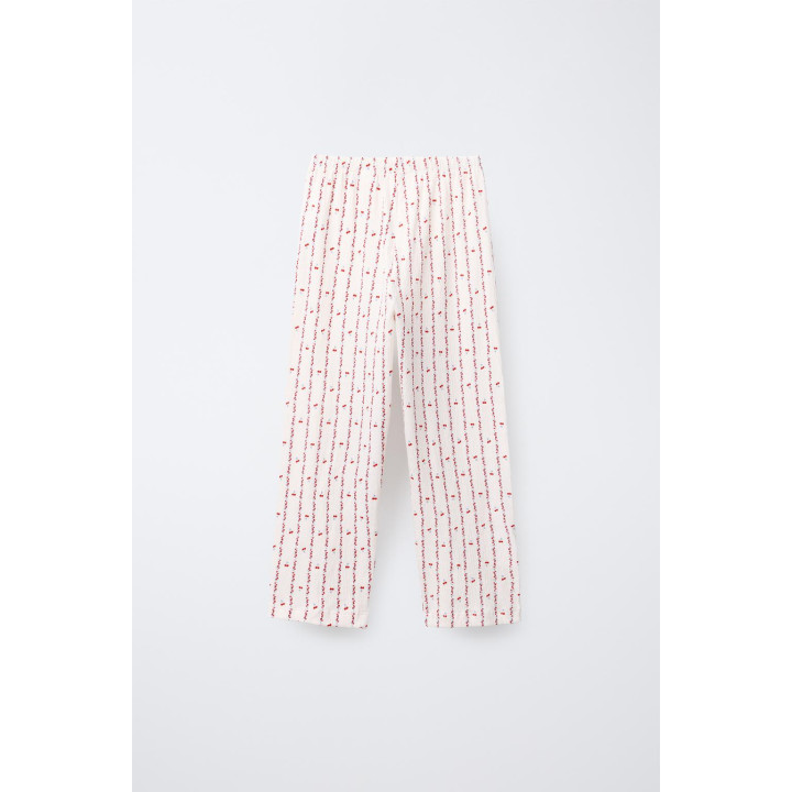 6-14 ЛЕТ/ПИЖАМА: РУБАШКА И БРЮКИ С ПРИНТОМ «ВИШНИ И ЦВЕТЫ»