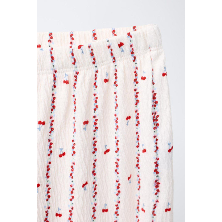 6-14 ЛЕТ/ПИЖАМА: РУБАШКА И БРЮКИ С ПРИНТОМ «ВИШНИ И ЦВЕТЫ»