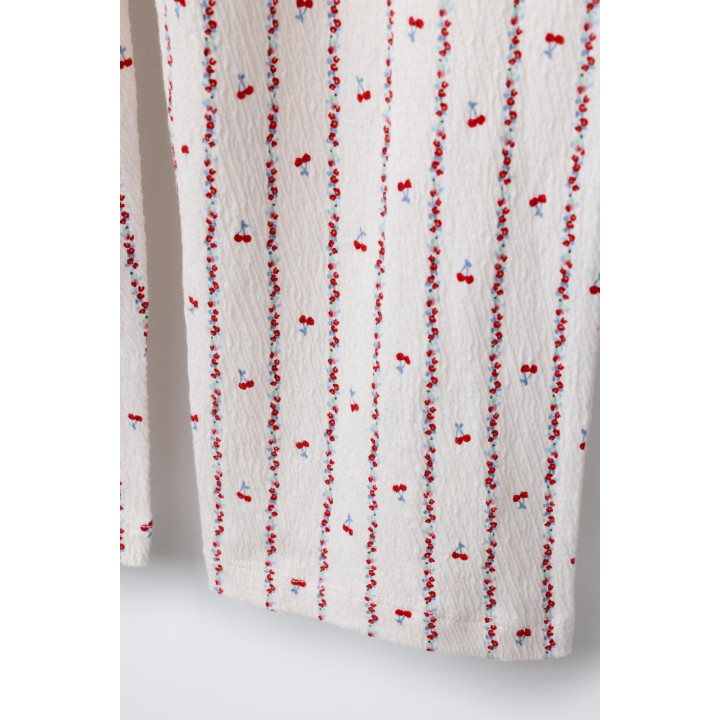 6-14 ЛЕТ/ПИЖАМА: ФУТБОЛКА И БРЮКИ С ПРИНТОМ «ВИШНИ И ЦВЕТЫ»