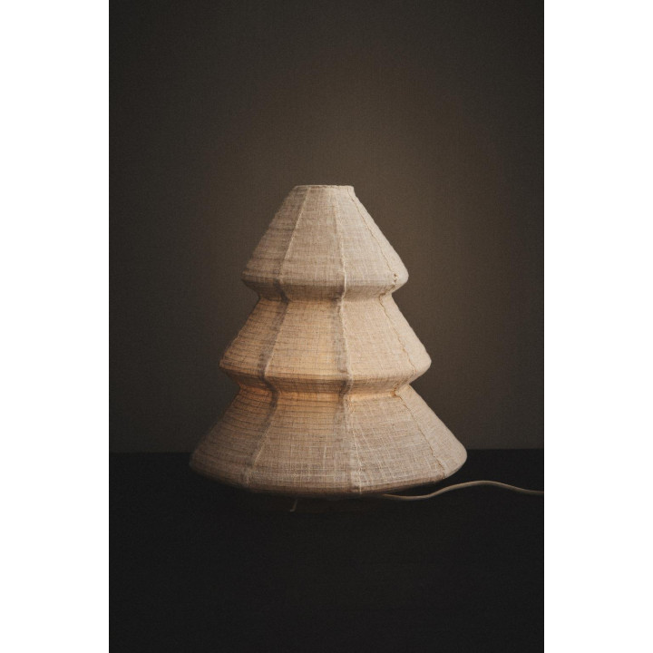 Лампа в виде дерева с абажуром из льна