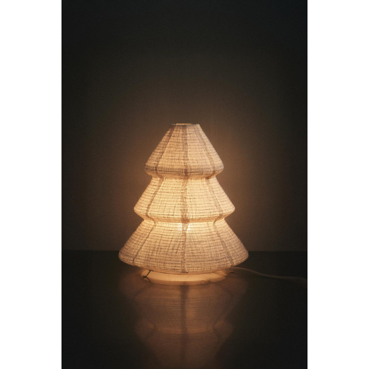 Лампа в виде дерева с абажуром из льна