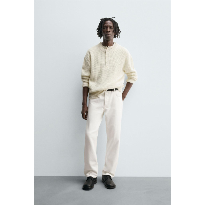 Джемпер свободного кроя с пуговичным воротником