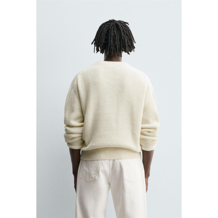 Джемпер свободного кроя с пуговичным воротником