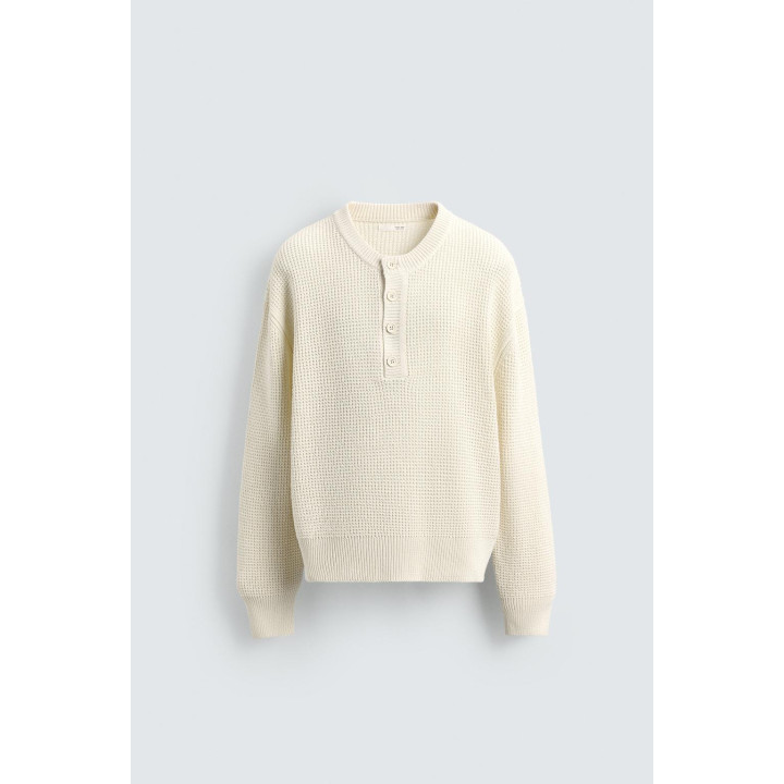 Джемпер свободного кроя с пуговичным воротником