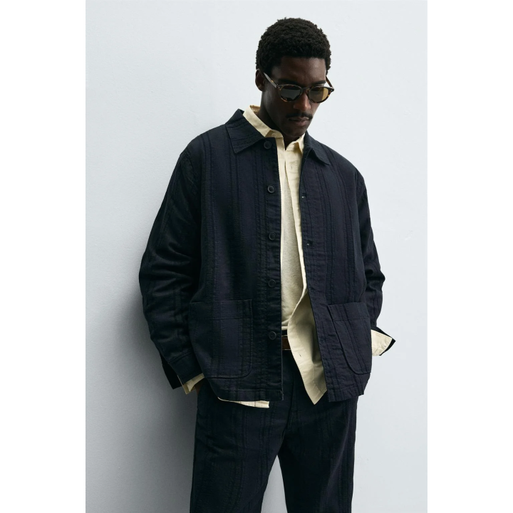 КУРТКА-РУБАШКА JACQUARD В ПОЛОСКУ