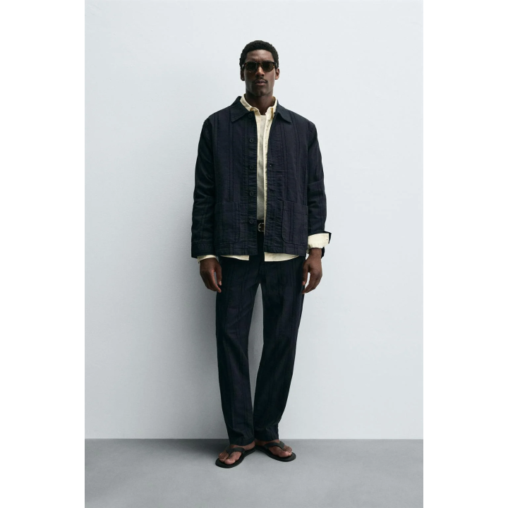 КУРТКА-РУБАШКА JACQUARD В ПОЛОСКУ