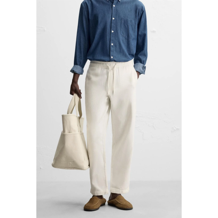 Брюки свободного кроя с текстурой