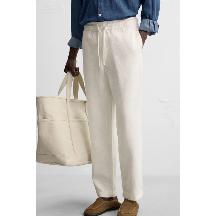 Брюки свободного кроя с текстурой