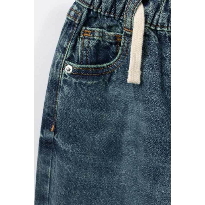 ДЖИНСЫ BALLOON С ЭФФЕКТОМ ПОТЕРТОСТИ