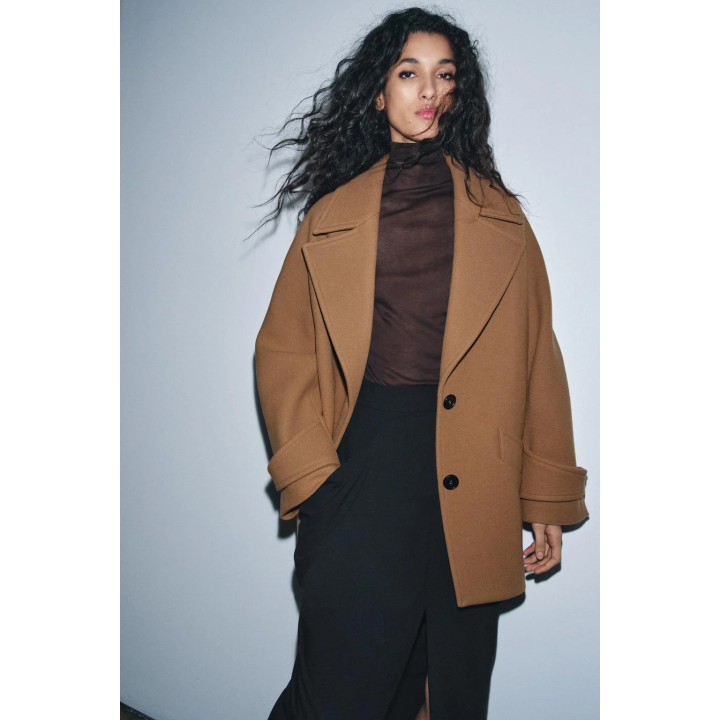 ПАЛЬТО ОВЕРСАЙЗ ИЗ СМЕСОВОЙ ШЕРСТИ — ZW COLLECTION LIMITED EDITION