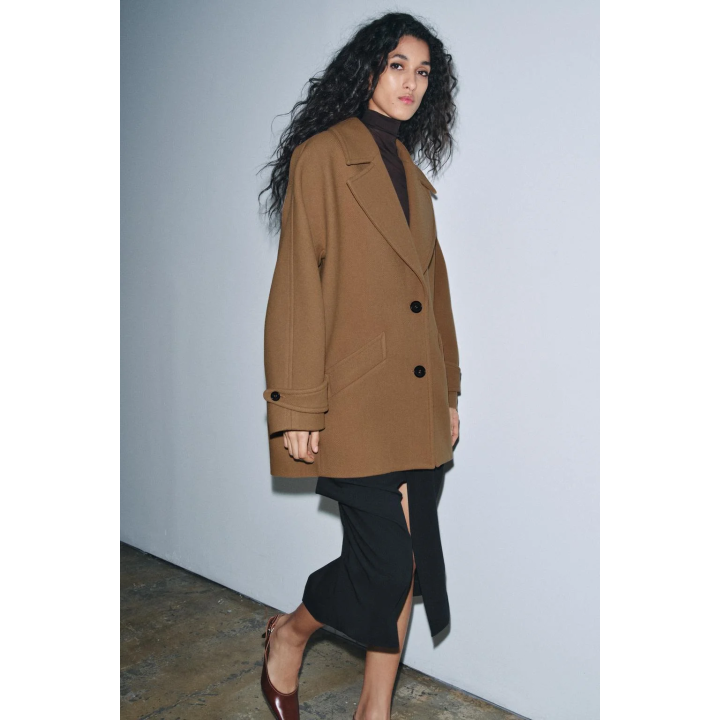 ПАЛЬТО ОВЕРСАЙЗ ИЗ СМЕСОВОЙ ШЕРСТИ — ZW COLLECTION LIMITED EDITION