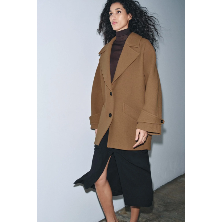 ПАЛЬТО ОВЕРСАЙЗ ИЗ СМЕСОВОЙ ШЕРСТИ — ZW COLLECTION LIMITED EDITION