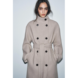 ПАЛЬТО ОВЕРСАЙЗ С ВЫСОКИМ ВОРОТНИКОМ — ZW COLLECTION LIMITED EDITION