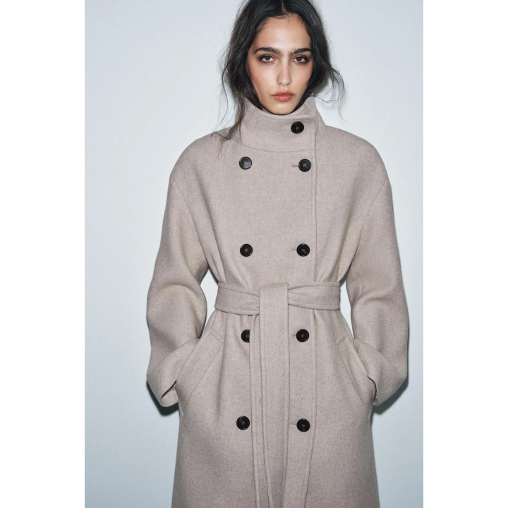 ПАЛЬТО ОВЕРСАЙЗ С ВЫСОКИМ ВОРОТНИКОМ — ZW COLLECTION LIMITED EDITION