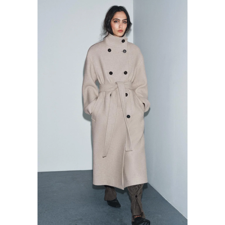 ПАЛЬТО ОВЕРСАЙЗ С ВЫСОКИМ ВОРОТНИКОМ — ZW COLLECTION LIMITED EDITION