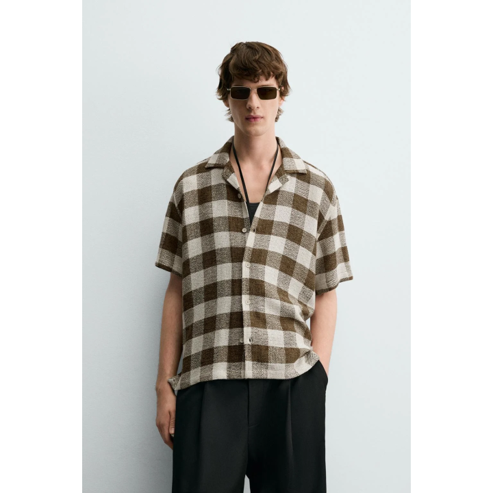 РУБАШКА ИЗ ТКАНИ В КЛЕТКУ