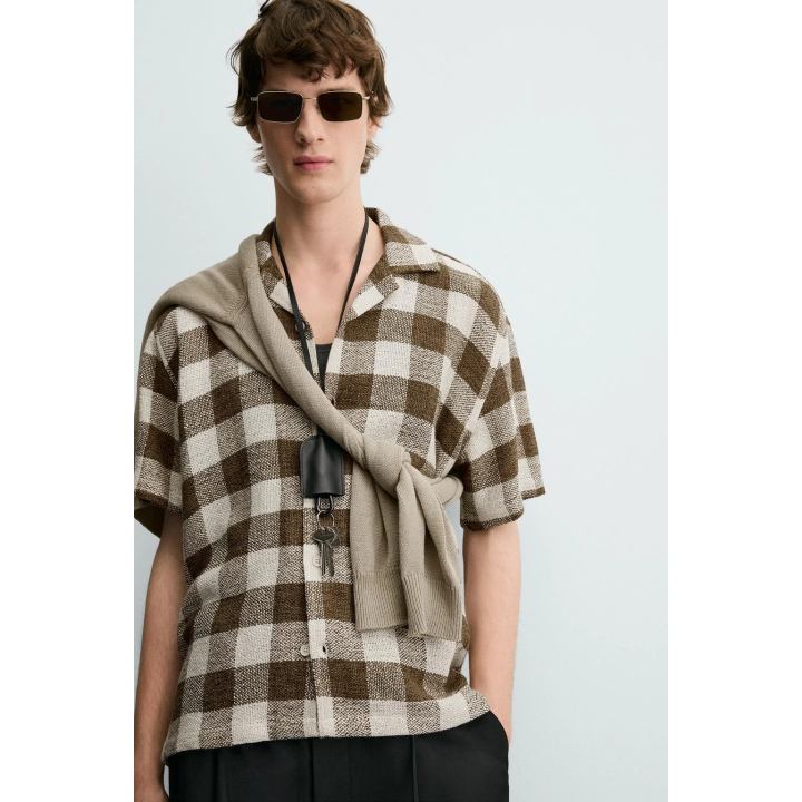 РУБАШКА ИЗ ТКАНИ В КЛЕТКУ