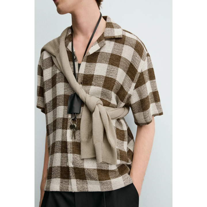 РУБАШКА ИЗ ТКАНИ В КЛЕТКУ