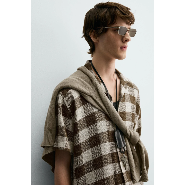 РУБАШКА ИЗ ТКАНИ В КЛЕТКУ